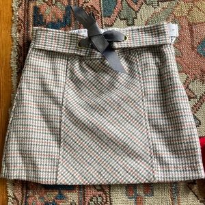 Bella Bliss adjustable bow skirt plaid like new